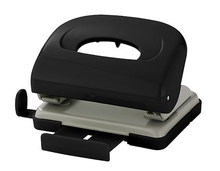 Дырокол Kw-Trio 09652black, до 16 листов, пластик черный, отверстий: 2