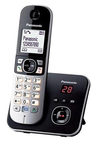 DECT-телефон Panasonic - KX-TG6821RU, standby time 170h, talk time 15h, 1-handset, phone book 120 numbers, answerphone, search handset, additional handset, key illumination, чёрный, KX-TG6821RUB