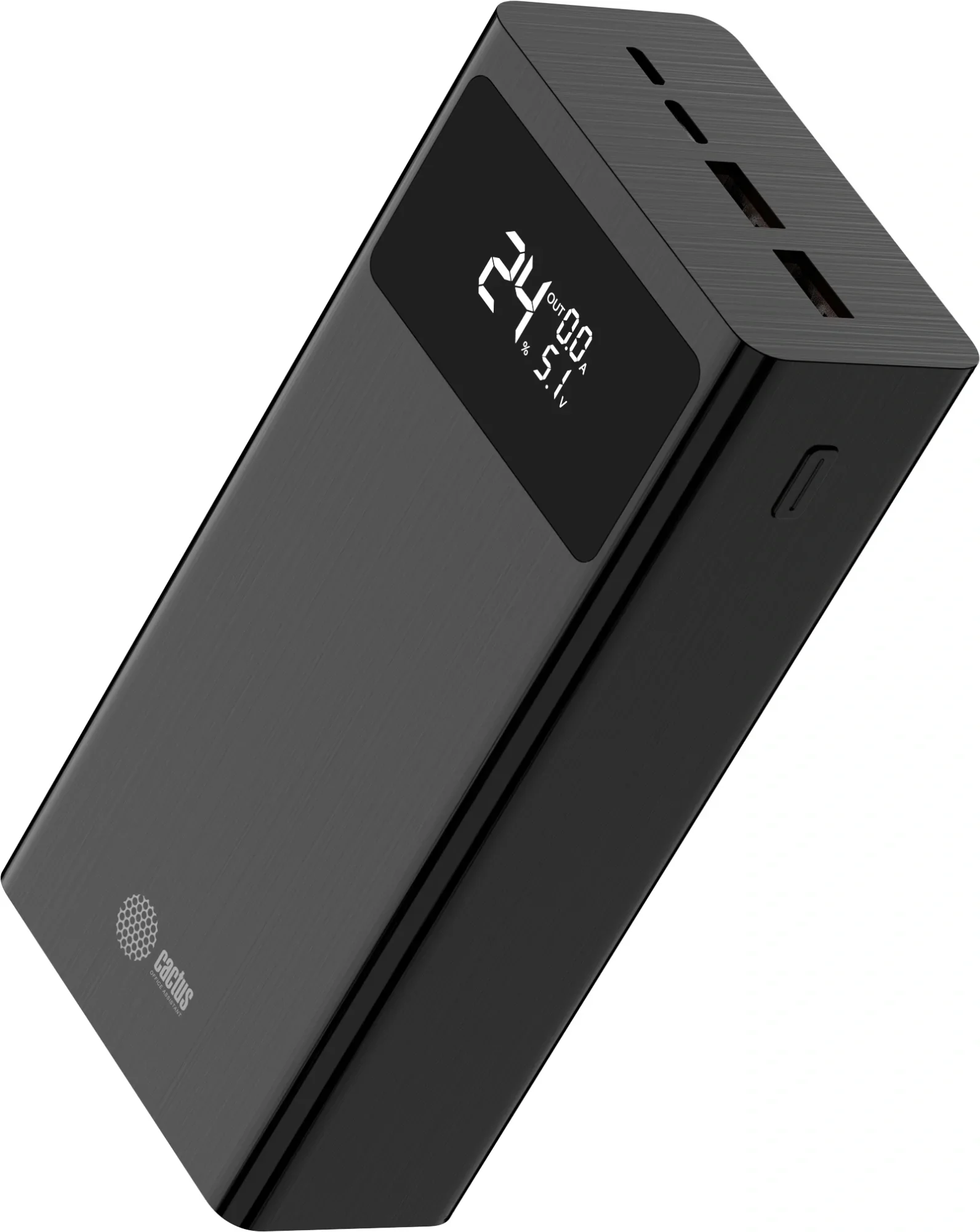 Портативный аккумулятор Power Bank CACTUS PBFSKA-30000, 2xUSB Type A, 2xUSB Type C, 30 000mAh, Li-Pol, чёрный, CS-PBFSKA-30000