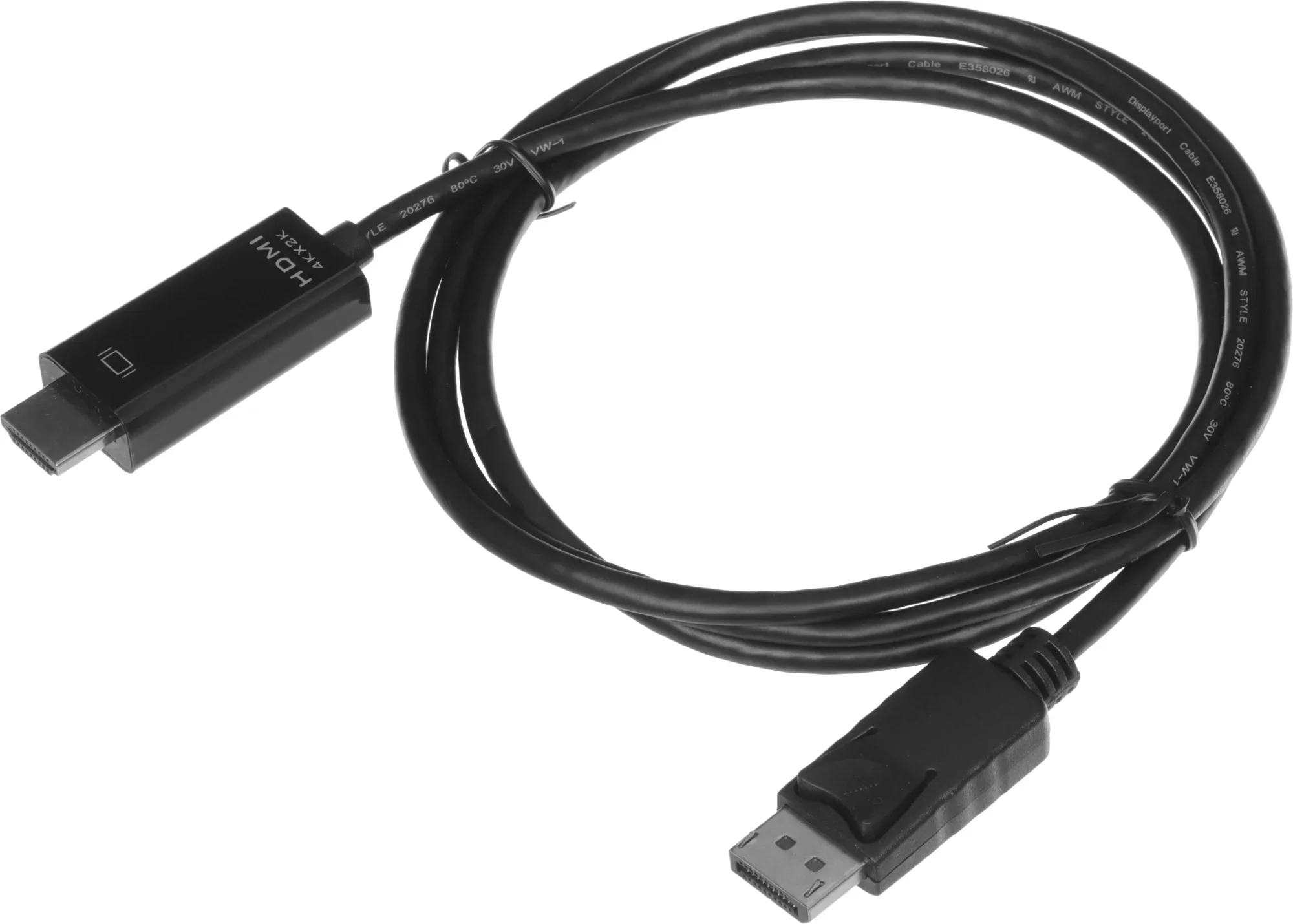 Видео кабель KingPrice - KP-DP1.2-HD2.0-1.5m, DisplayPort (M) -> HDMI (M), 1.5 м, цвет чёрный, KP-DP1.2-HD2.0-1.5M