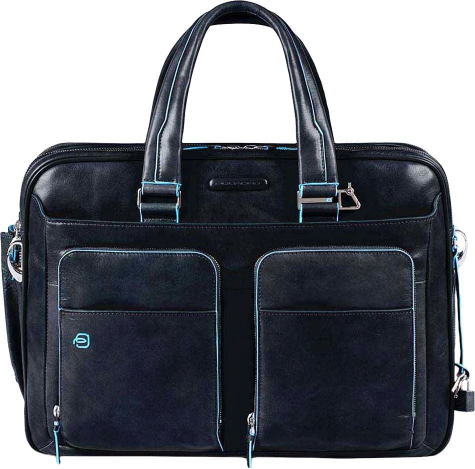 Деловая сумка Piquadro Blue Square CA2765B2/BLU2 с отделением для ноутбука 15" синяя натур.кожа
