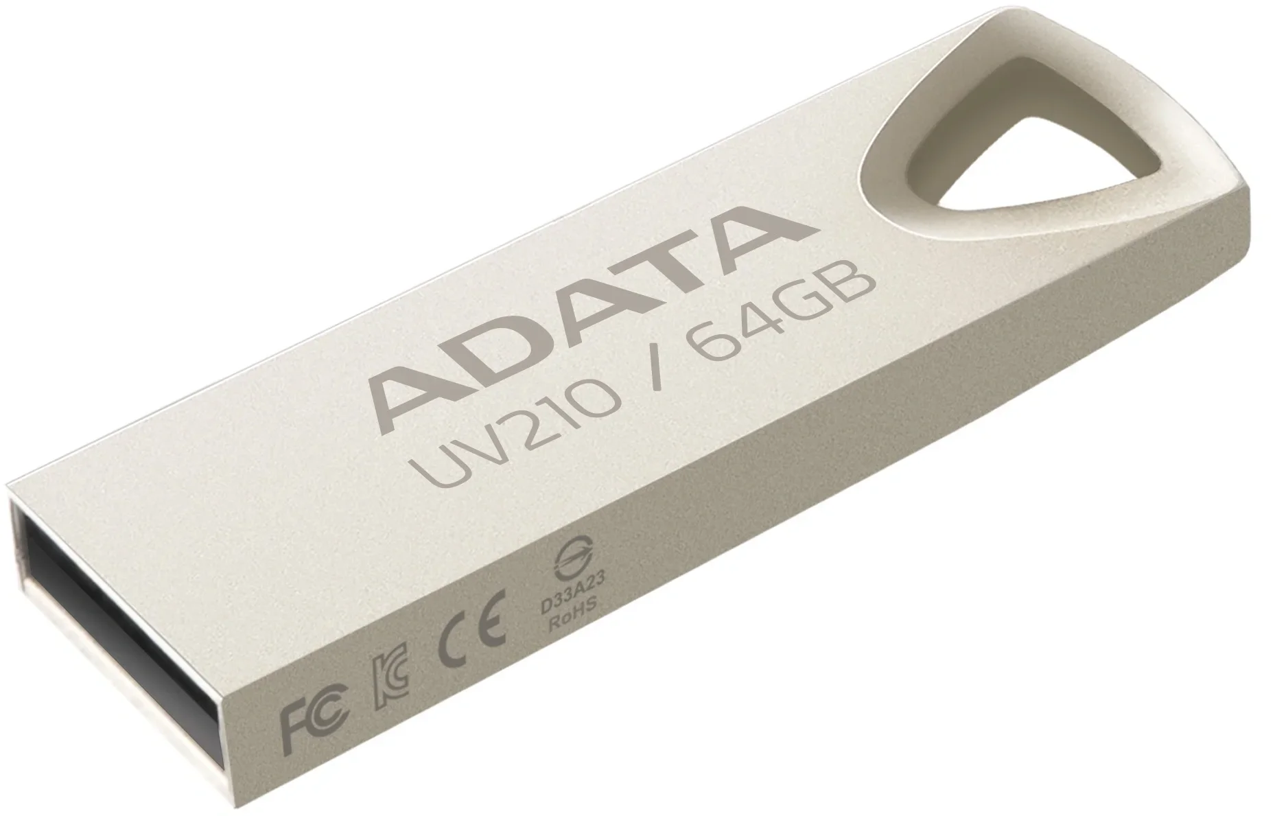 Flash USB Drive(ЮСБ брелок для переноса данных) ADATA 64GB ADATA UV210 USB Flash |AUV210-64G-RGD| USB 2.0, Golden, RTL (965850)