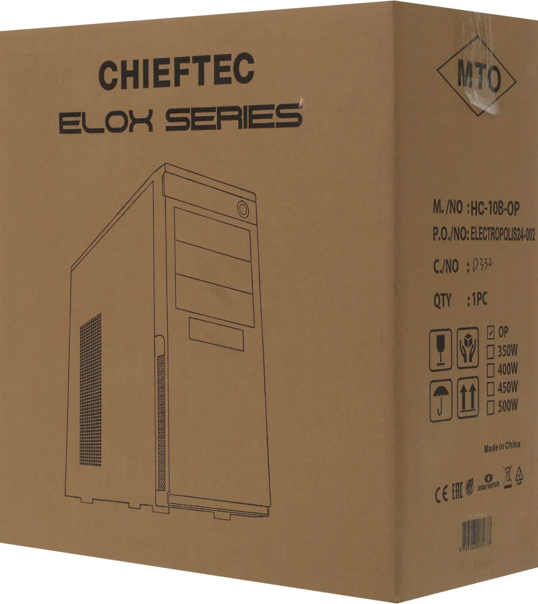 Корпус Chieftec Elox черный без БП ATX 2x80mm 2x120mm 2xUSB2.0 2xUSB3.0 audio