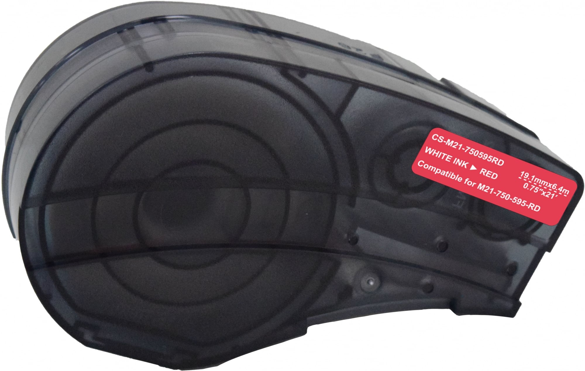 Картридж ленточный Cactus CS-M21-750595RD белый шрифт, красный фон (19.1 мм, 6.4 м) для Brady BMP21-PLUS, BMP21-LAB