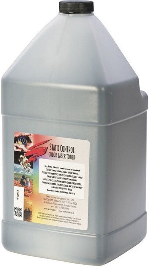 Тонер Static Control OKIUNIV3-1KG-K, черный, флакон 1000г