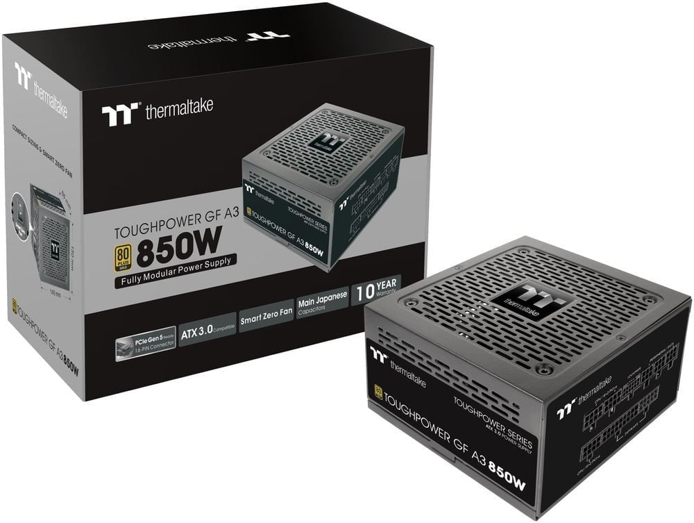 Блок питания Thermaltake ATX 850W Toughpower GF A3 Gen.5 80+ gold 24pin APFC 120mm fan 8xSATA Cab Manag RTL