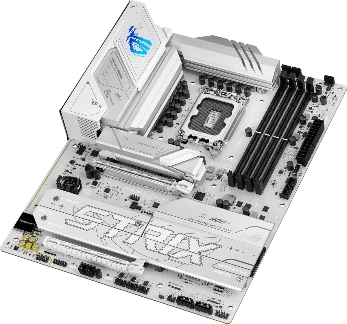 ASUS ROG STRIX B860-A GAMING WIFI (Socket 1851, ATX, 4xDDR5(256GB), DP/HDMI/USB4, 1xPCIe 5.0x16/1xPCIe 4.0x16, 1xLAN(2.5GbE), Wi-Fi, BT, 4xSATA 6Gb/s, 4xM.2, 2xType-C, 4xUSB 3.2, 4xUSB 2.0)