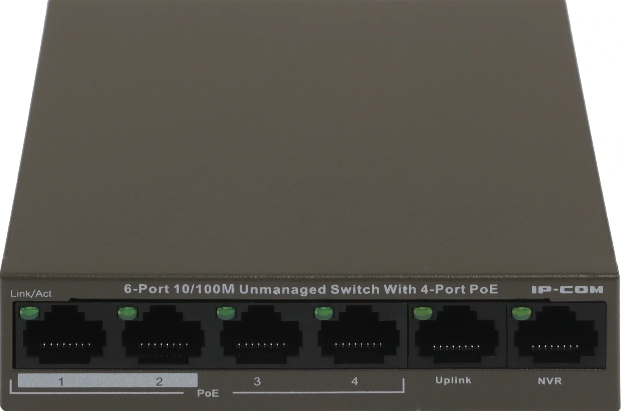 Коммутатор IP-COM F1106P-4-63W, неуправляемый PoE, 6×100M, PoE 63 Вт