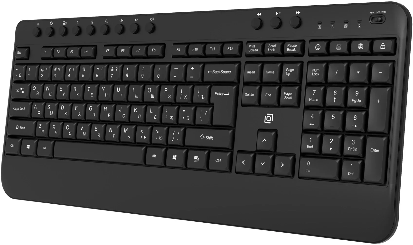 Клавиатура Oklick K257W черный USB беспроводная Multimedia (подставка для запястий) (2070286)