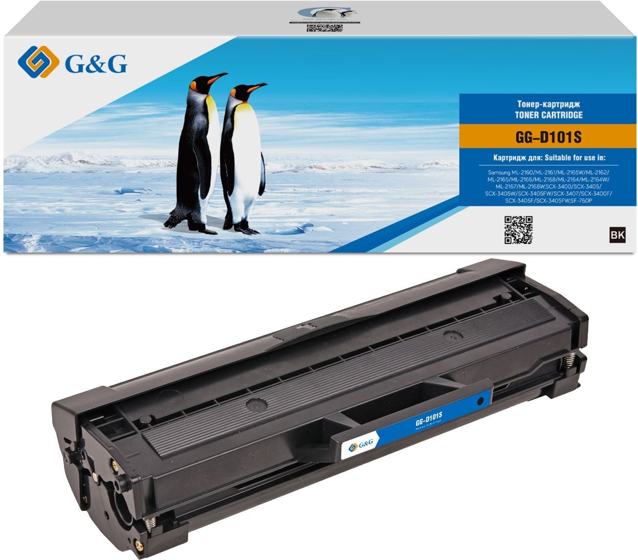 Картридж лазерный G&G GG-D101S черный (1500стр.) для Samsung Samsung ML-2160/ML-2161/ML-2165W/ML-2162/ML-2165/ML-2166/ML-2168/ML-2164/ML-2164W/ML-2167/ML-2168W, SCX-3400/SCX-3405/SCX-3405W/SCX-3405FW/SCX-3407/SCX-3400F/SCX-3405F/SCX-3405FW, SF-760P