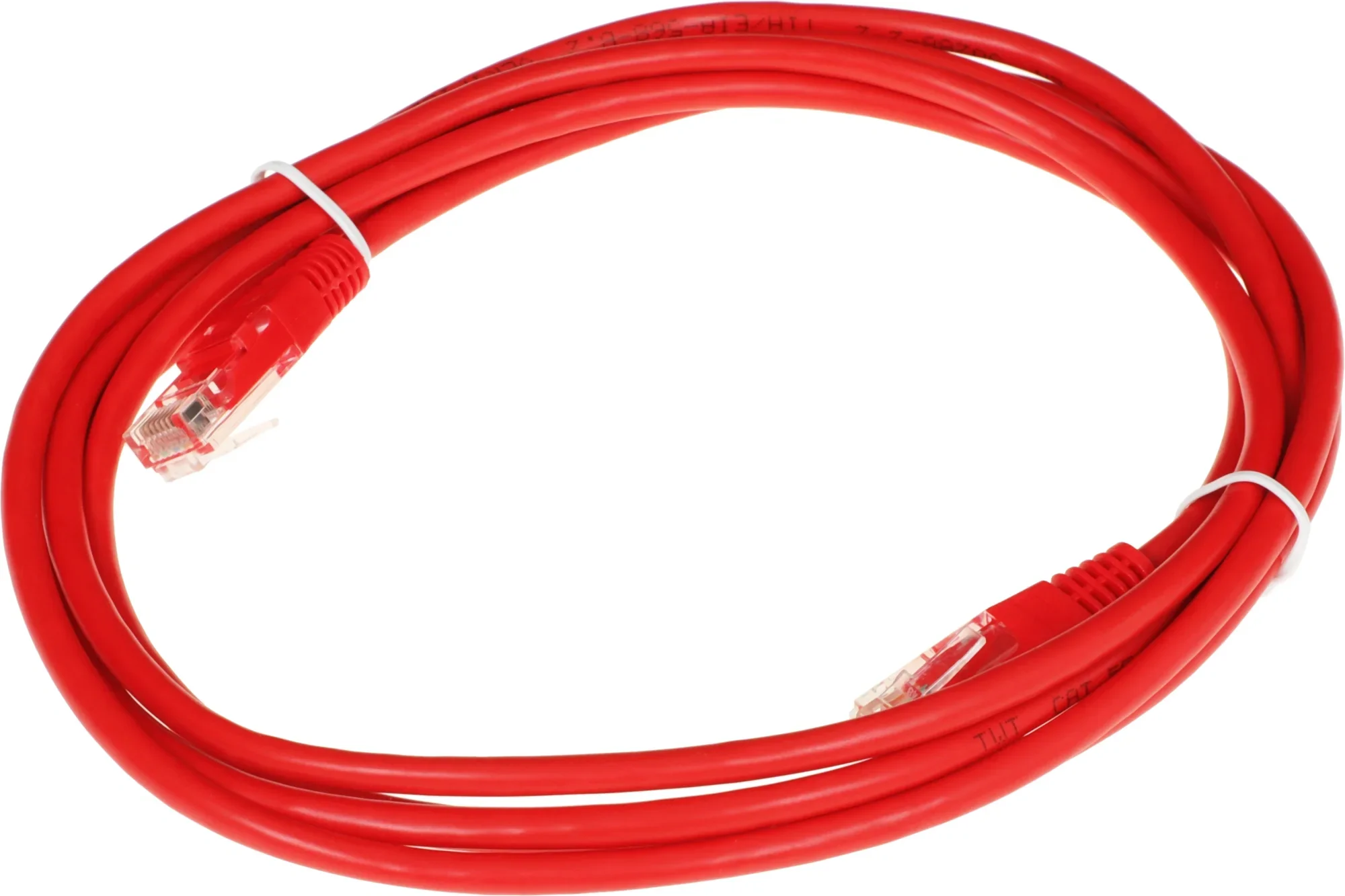 Патч-корд LANMASTER - TWT, UTP, кат. 5e, 2 x RJ-45, RJ-45 - RJ-45, ПВХ, Красный, 2 м, с заливными колпачками, TWT-45-45-2.0-RD