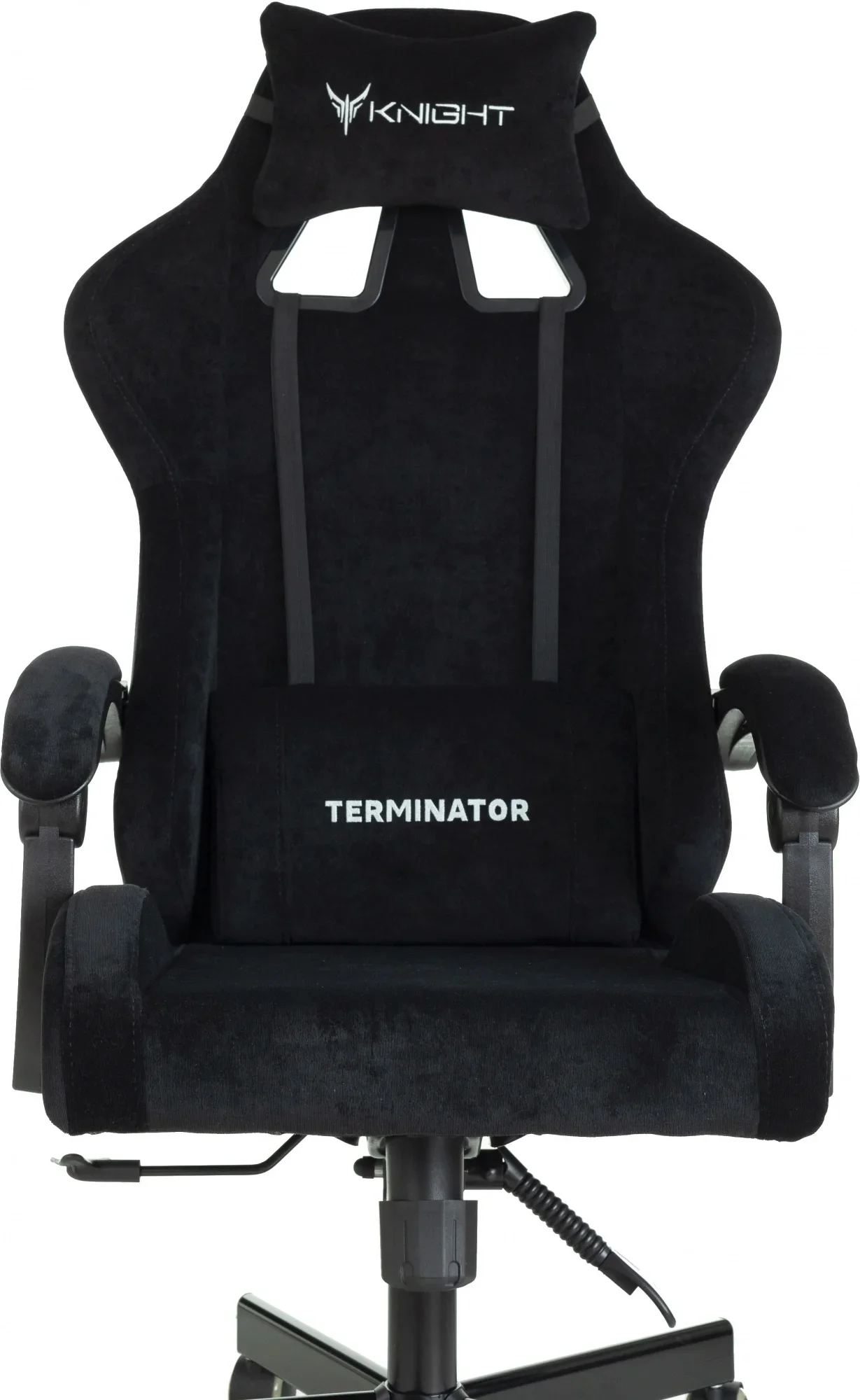 Кресло игровое Knight Terminator черный Light-20 с подголов. крестов. металл