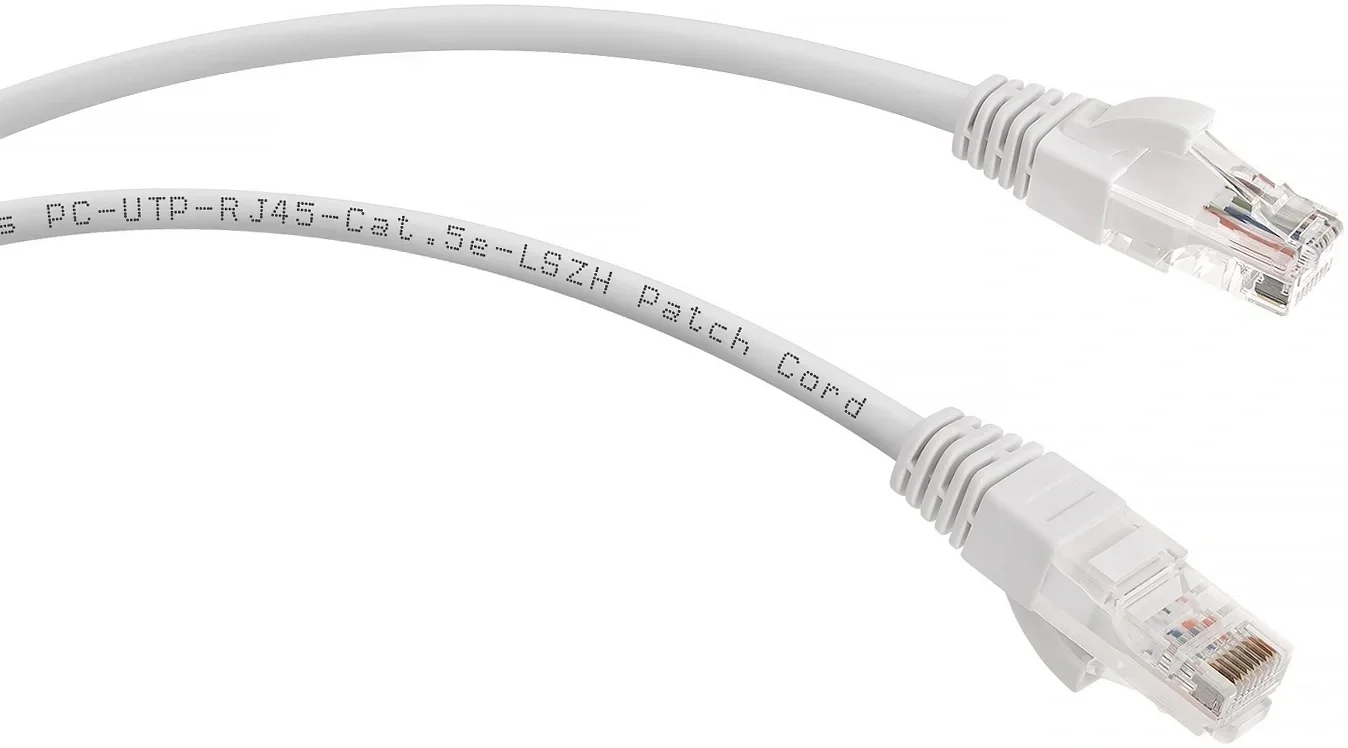 Патч-корд Cabeus PC-UTP-RJ45-Cat.5e-0.5m-WH-LSZH Патч-корд U/UTP, категория 5е, 2xRJ45/8p8c, неэкранированный, белый, LSZH, 0.5м