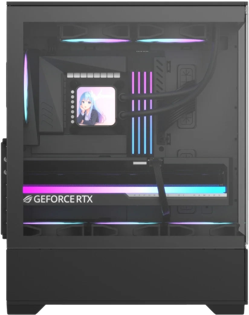 Корпус для ПК Formula V - Crystal Z1 V2, mITX, mATX, ATX, 2х2.5", 2х3.5", 1xUSB2.0, 1xUSB3.0, Midi Tower, без БП, цвет чёрный, CRYSTAL Z1 V2 BLACK