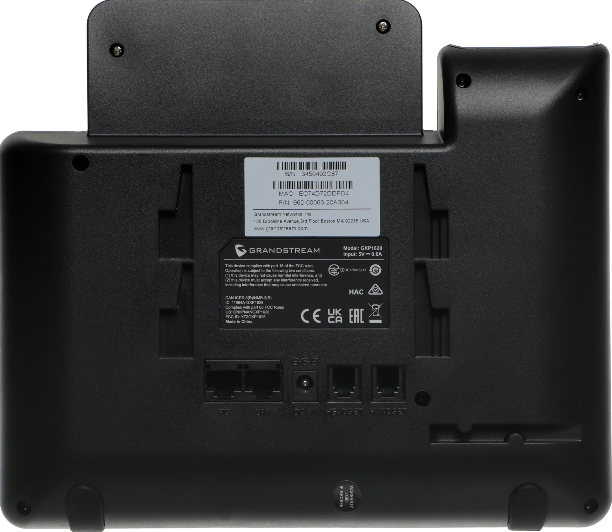 Телефон IP Grandstream GXP-1628 черный