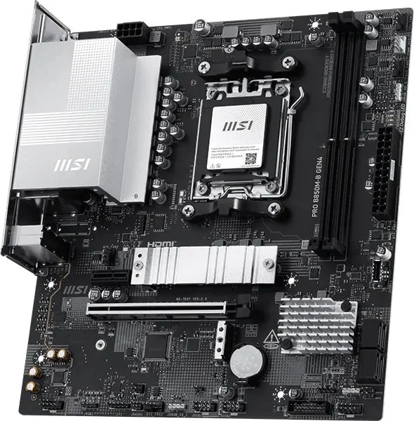 Материнская плата MSI PRO B850M-B GEN4 Socket AM5 AMD B850 2xDDR5 mATX AC`97 8ch(7.1) 2.5Gg RAID+HDMI+DP