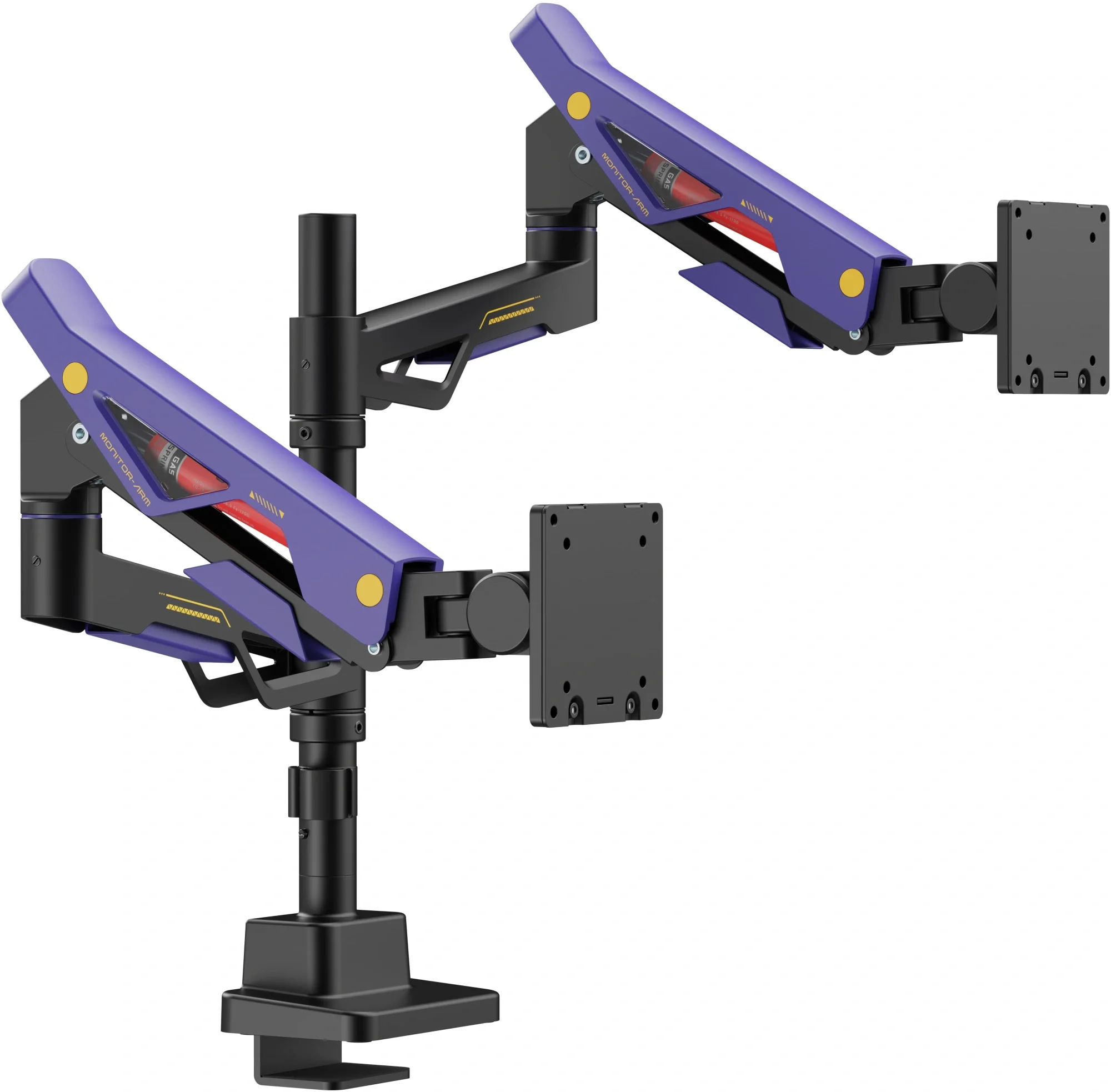 Кронштейн для мониторов Ultramounts UM742BP черный/фиолетовый 24"-57" макс.27кг крепление к  столешнице  поворот  и наклон