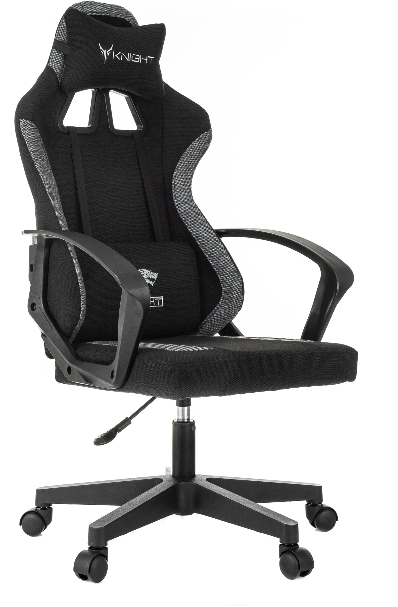 Кресло игровое Knight KNIGHT OPTIMUM BGR, ткань, черный/серый, пластик