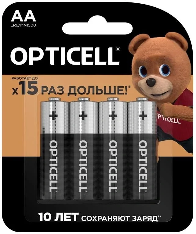 Батарейка Opticell Basic LR6 AA 6051001, 4шт, щелочная