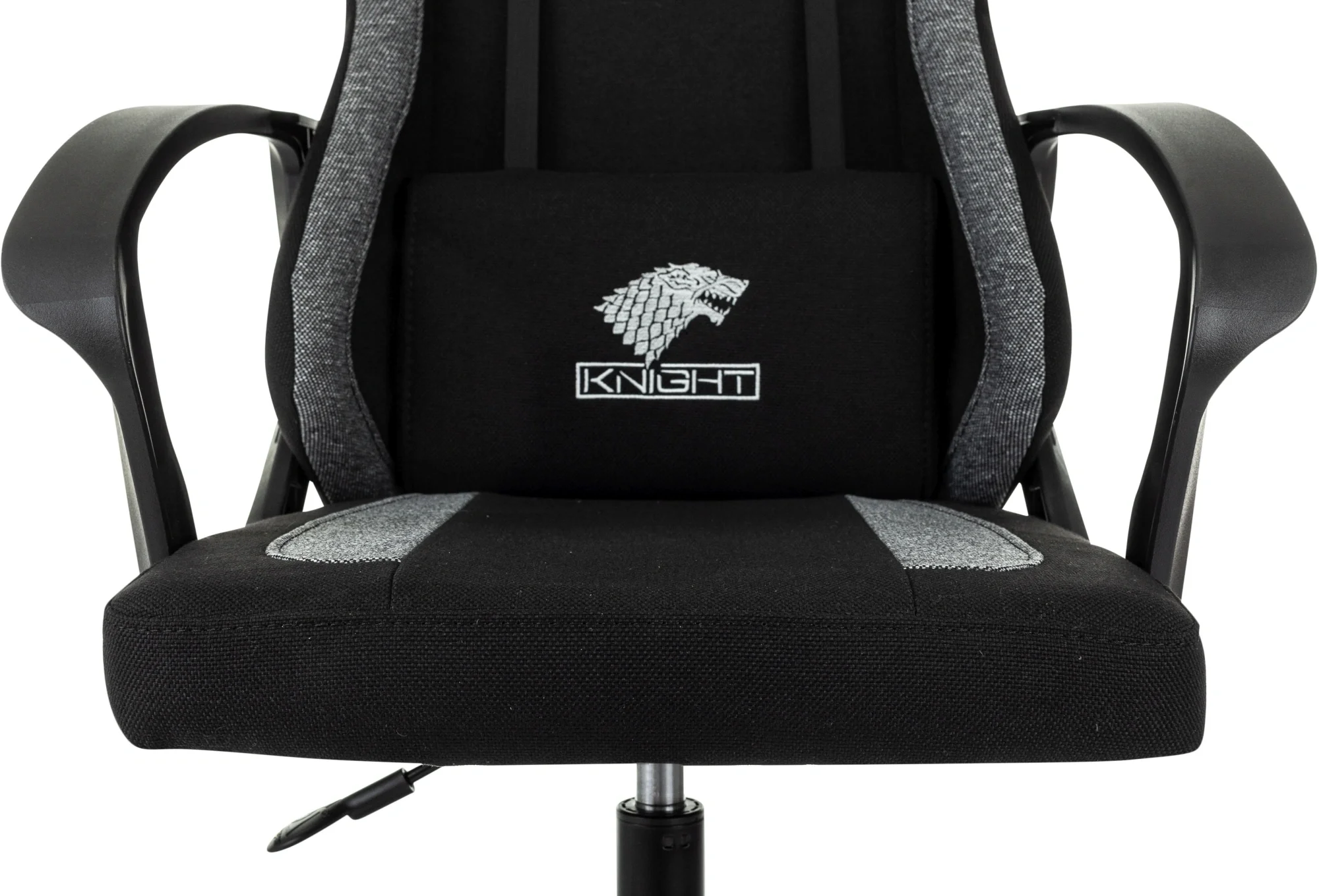 Кресло игровое Knight Optimum черный/серый с подголов. крестов. пластик