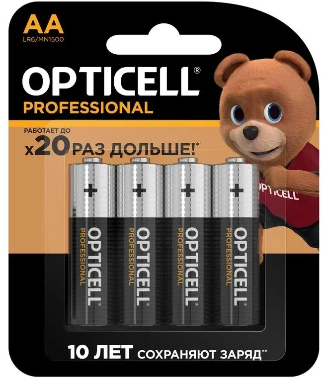 Батарейка Opticell 6052001, LR6 AA, 1.5В, 4 шт