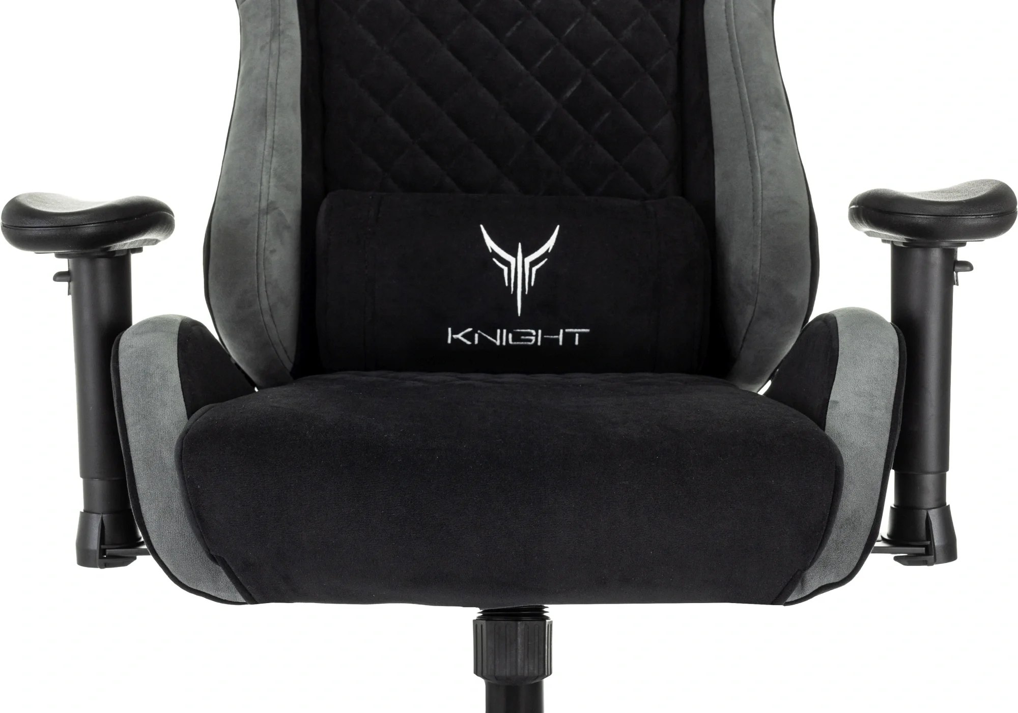 Кресло игровое Knight Regal Fabric черный/серый искусственная замша с подголов. крестов. металл