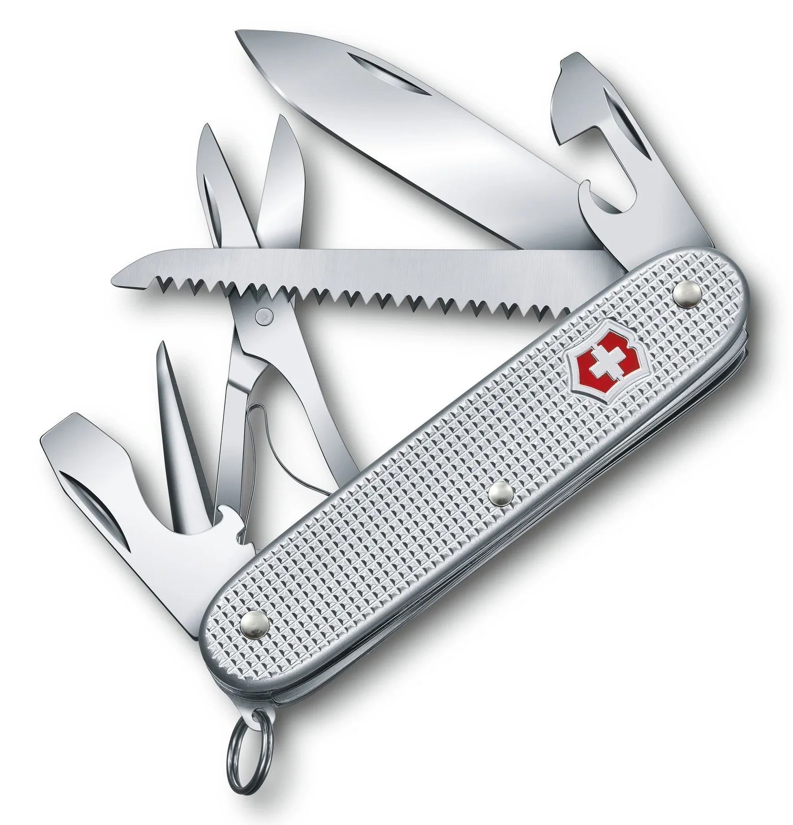 Складной нож Victorinox Farmer X Alox, функций: 10, 93мм, серебристый , коробка картонная [0.8271.26]