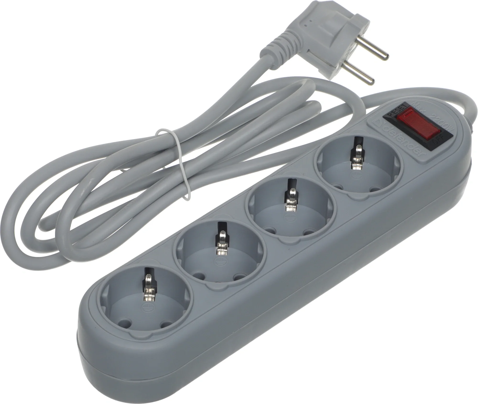 Сетевой фильтр Defender ES Lite 1.8 1,8 м, 4 розетки/ Surge Protector Defender ES Lite 1.8 1,8m, 4 розетки