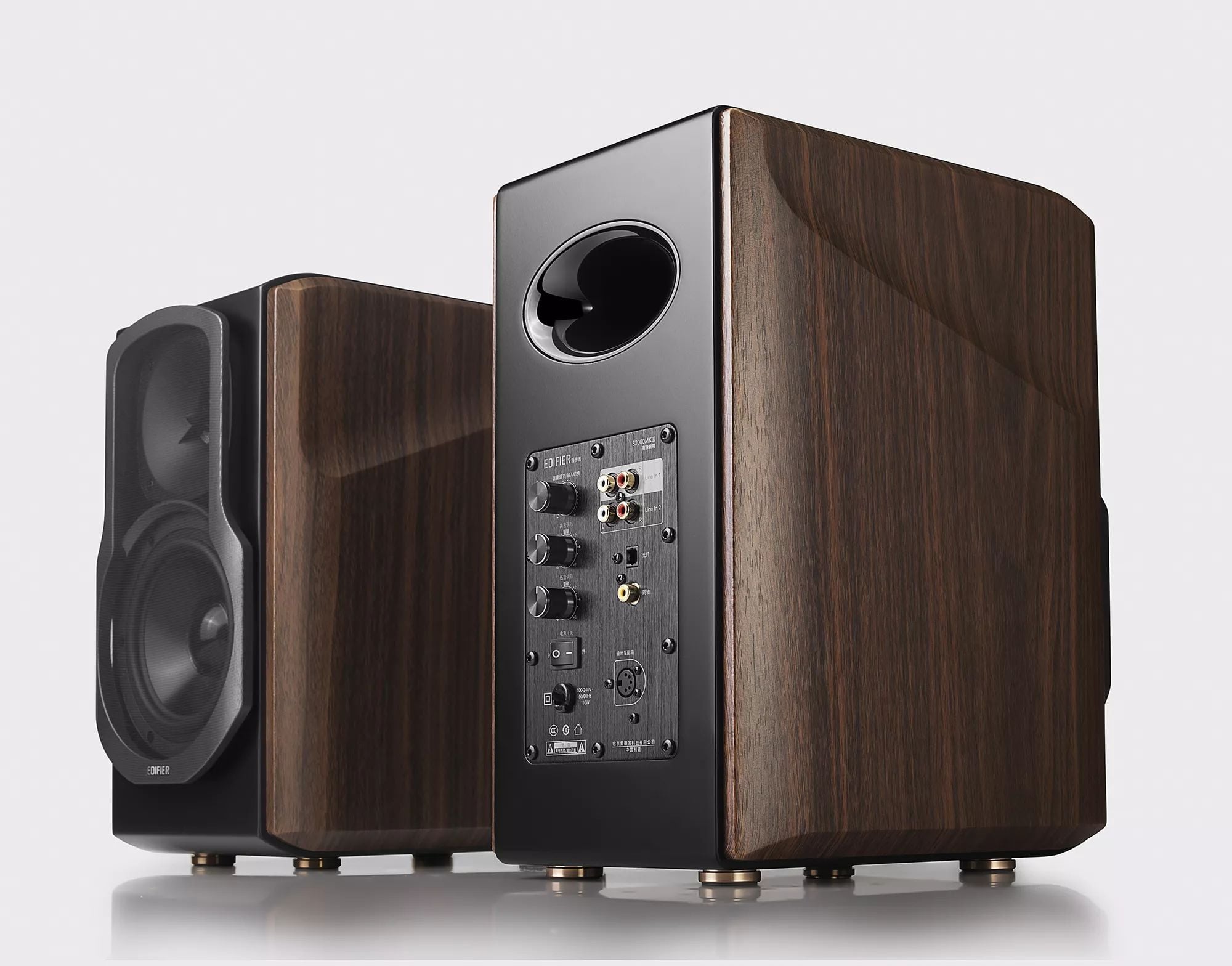 Колонки Edifier S2000MKIII, 2.0, коричневый, 2x15 Вт (ВЧ) + 2x50 Вт (СЧ/НЧ), Bluetooth