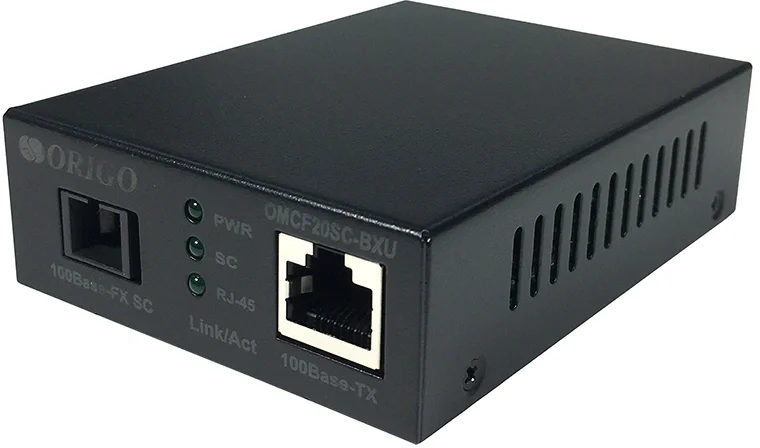 ORIGO OMCF20SC-BXU/A1A WDM медиаконвертер 100Base-TX / 100Base-FX (SC), Tx: 1310 нм, Rx: 1550 нм, одномод, до 20 км