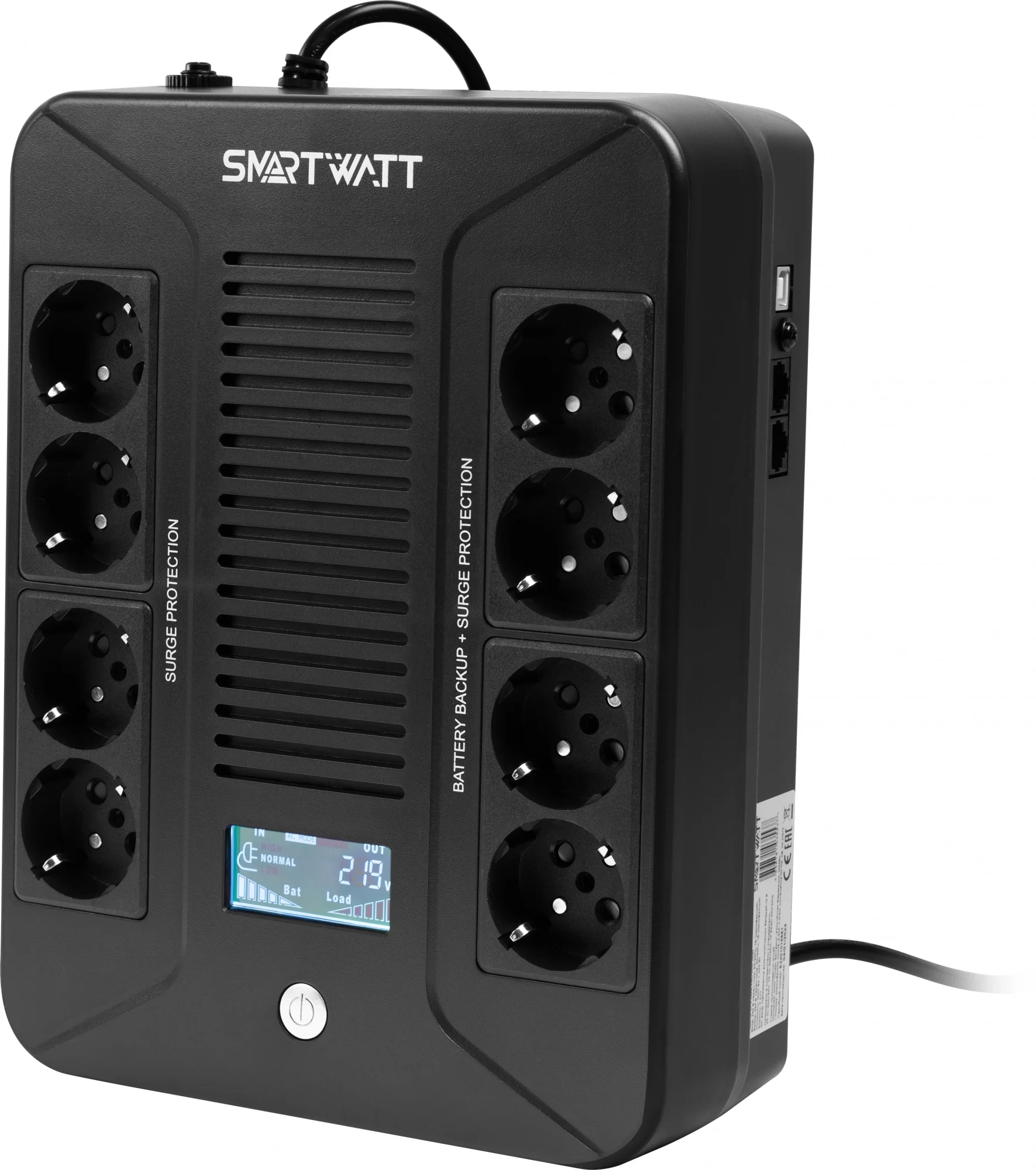3703020280003 Источник бесперебойного питания Smartwatt SAFE PRO LCD 1000  600Вт 1000ВА черный