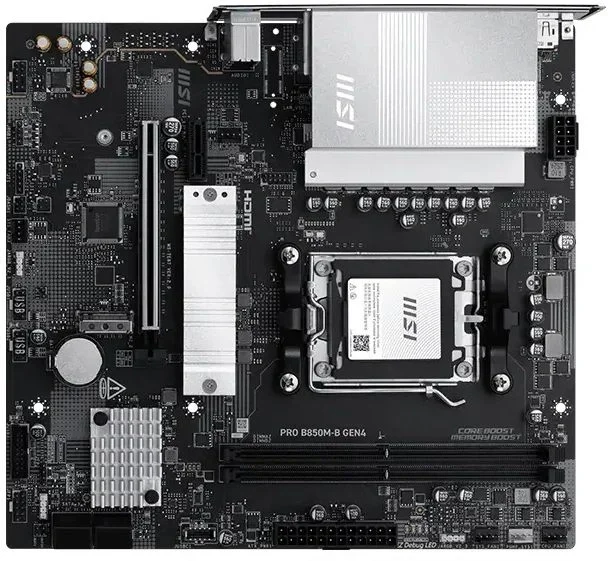 Материнская плата MSI PRO B850M-B GEN4 Socket AM5 AMD B850 2xDDR5 mATX AC`97 8ch(7.1) 2.5Gg RAID+HDMI+DP
