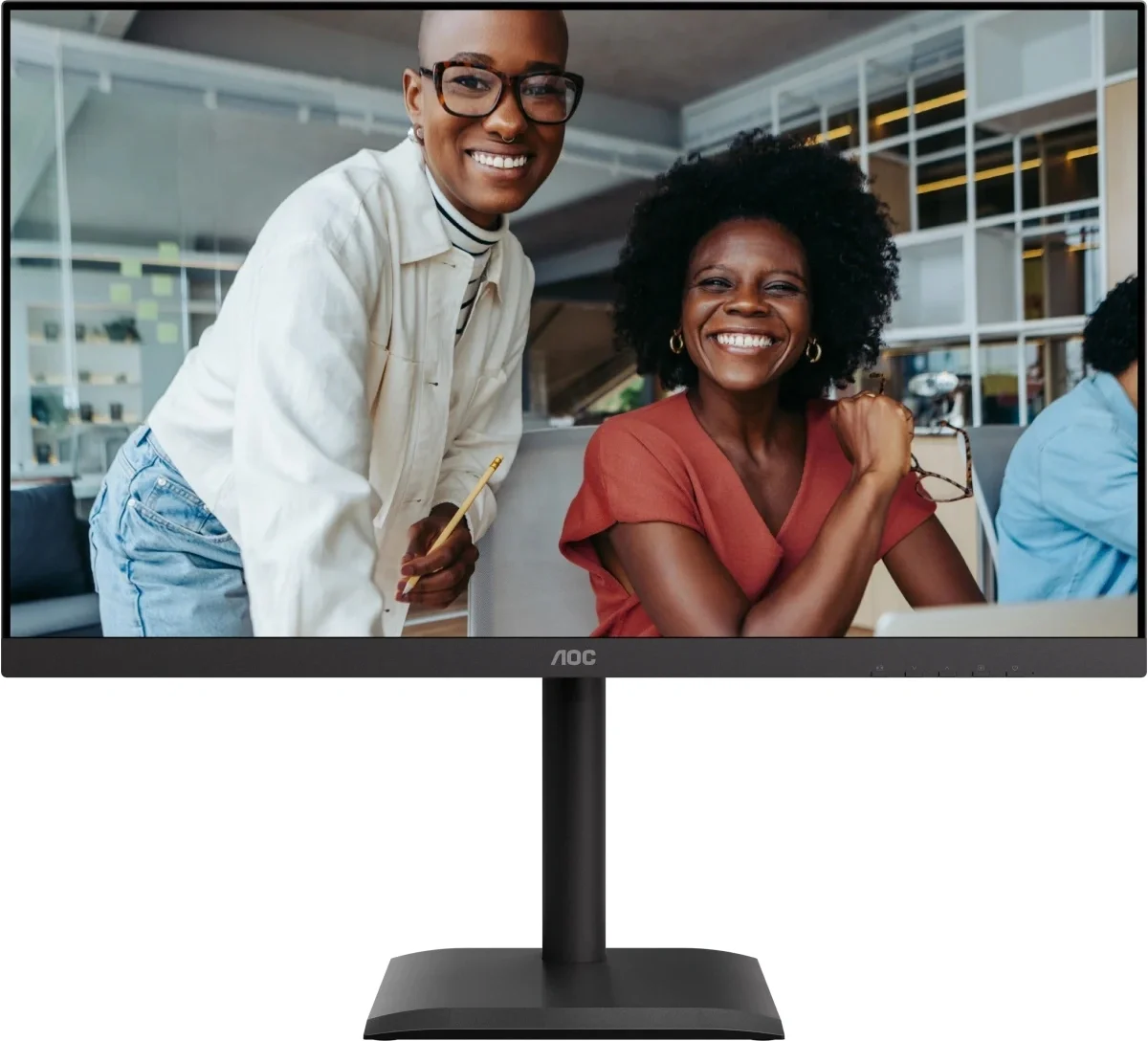 Монитор 27" AOC U27E4CV IPS 3840x2160, 60 Гц, 4 мс, 16:9, 400 кд/м², 2xHDMI 2.0, DP 1.4, DP Out, USB-C (90 Вт), USB Hub (4x USB 3.2), RJ45, 3.5 Jack, динамики (2x2 Вт), HDR Ready, Adaptive-Sync, VESA 100x100, черный