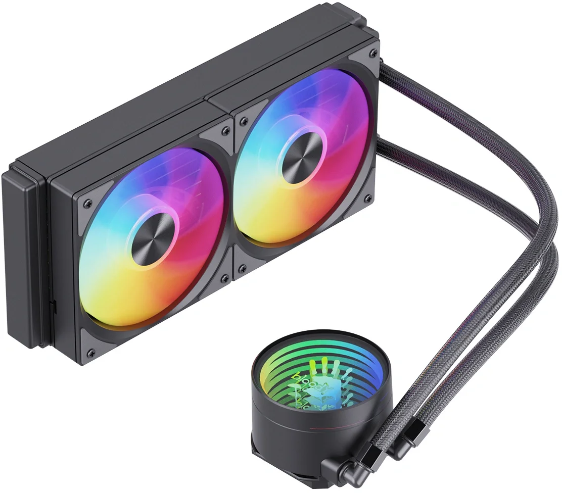 Система водяного охлаждения Bloody LC-10 ARGB Soc-AM5/AM4/1200/1700/1851 черный 4-pin 20-35dB Al+Cu 260W Ret (LC-10-ARGB240-BK)
