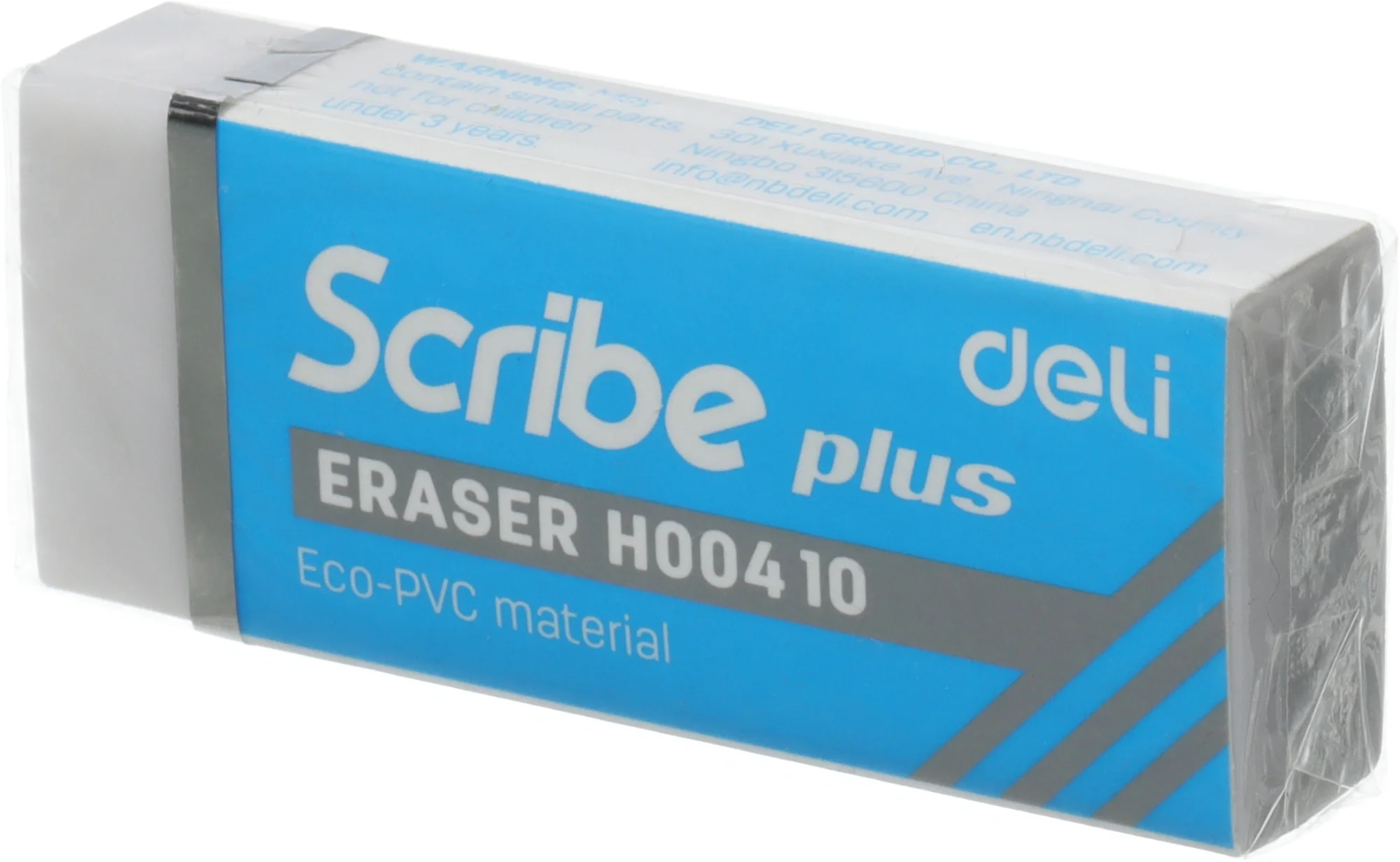 Ластик Deli EH00410 Scribe Plus 60x24x12мм белый  индивидуальная картонная упаковка