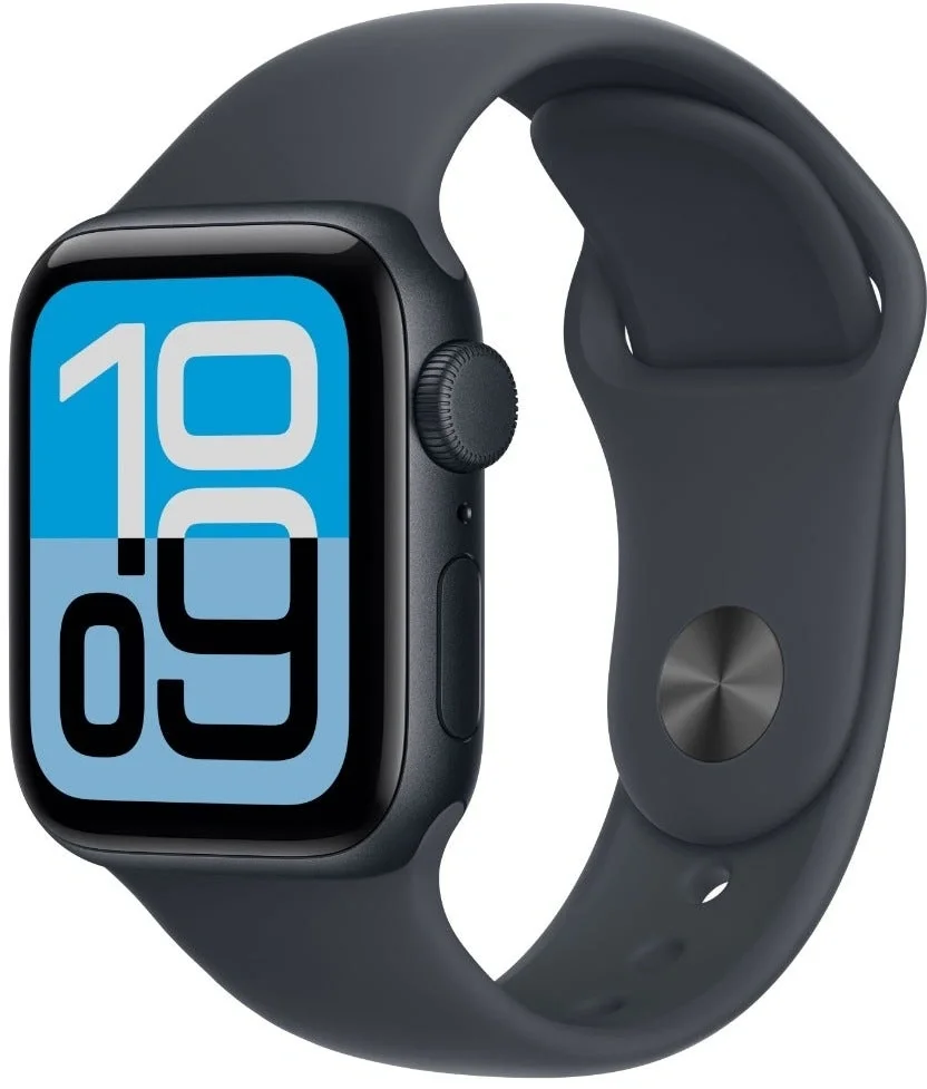Смарт-часы Apple Watch SE 3 2025 A3325 44мм OLED корп.темная ночь Sport Band рем.темная ночь разм.брасл.:M/L (MEHQ4HN/A)