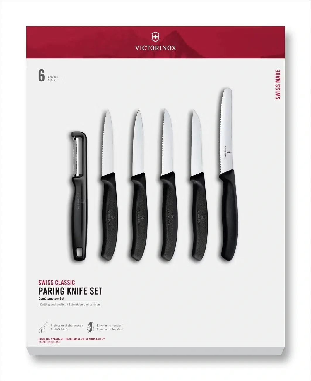 Набор ножей Victorinox 6.7113.61G, Swiss Classic, 6 предметов, черный