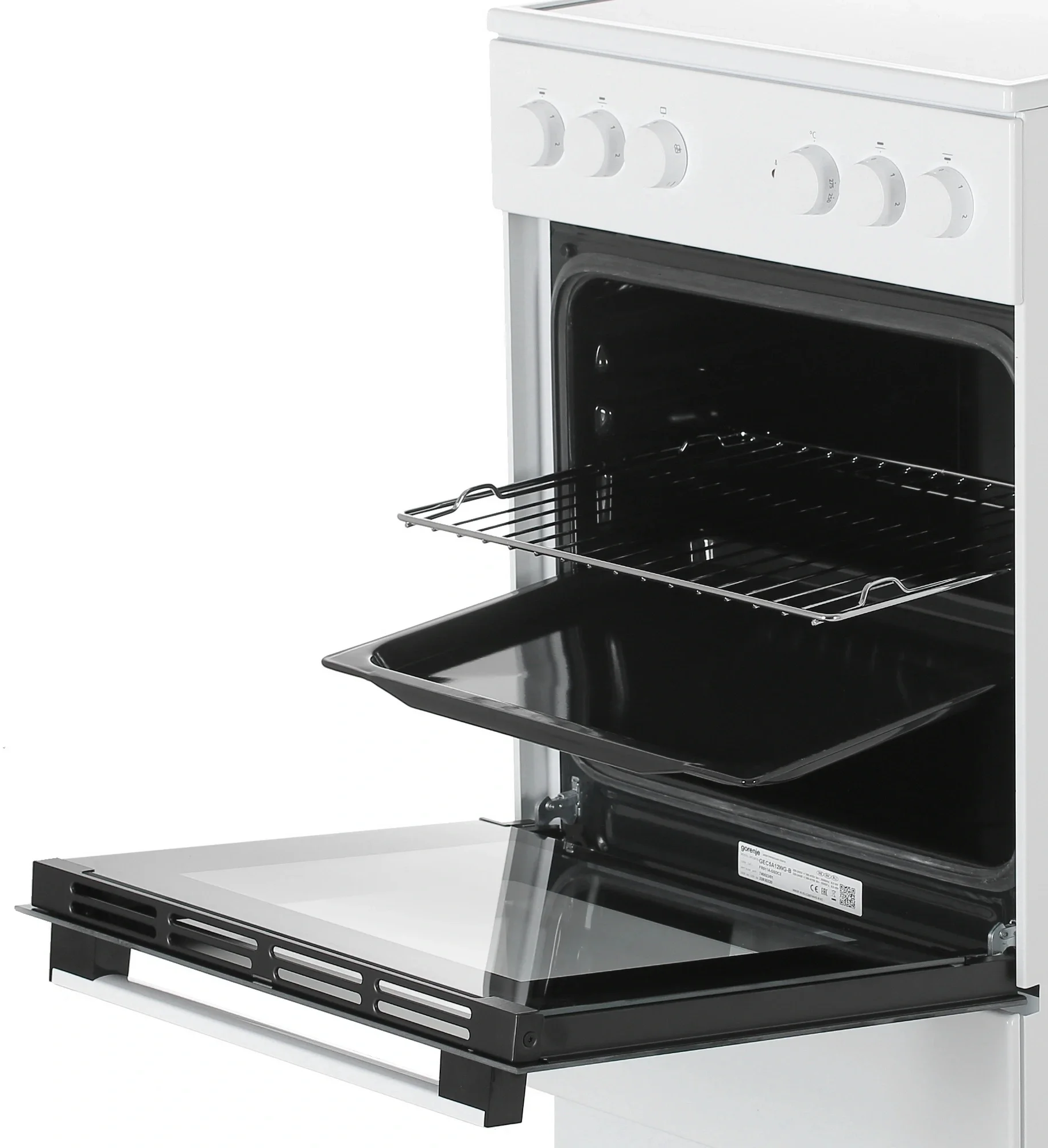 Плита электрическая Gorenje GEC5A12WG-B белый, конфорок 4 электрических, духовка 68 л, 50 см x 85 см x 59.4 см (без крышки)