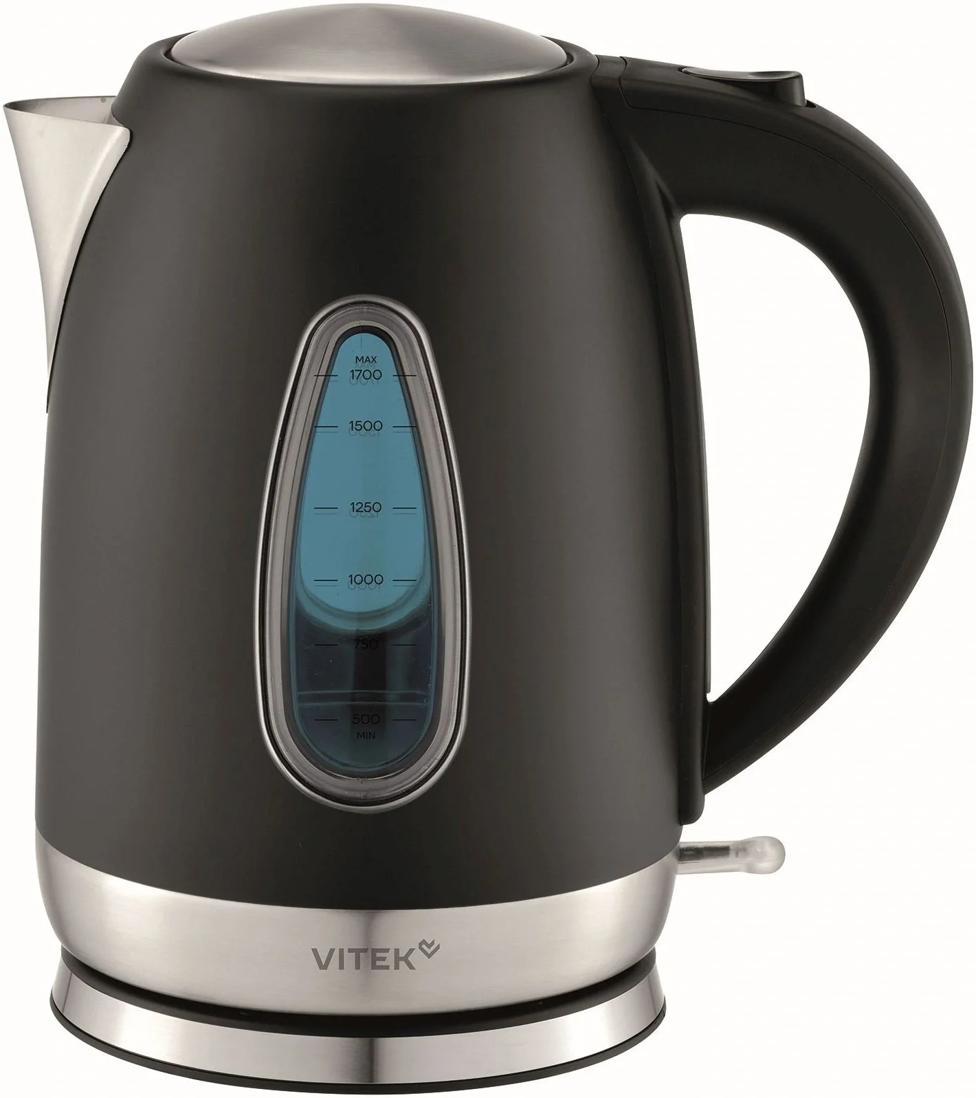 Чайник электрический Vitek VT-WK1065 1.7л. 2000Вт черный/серебристый  корпус:  металл