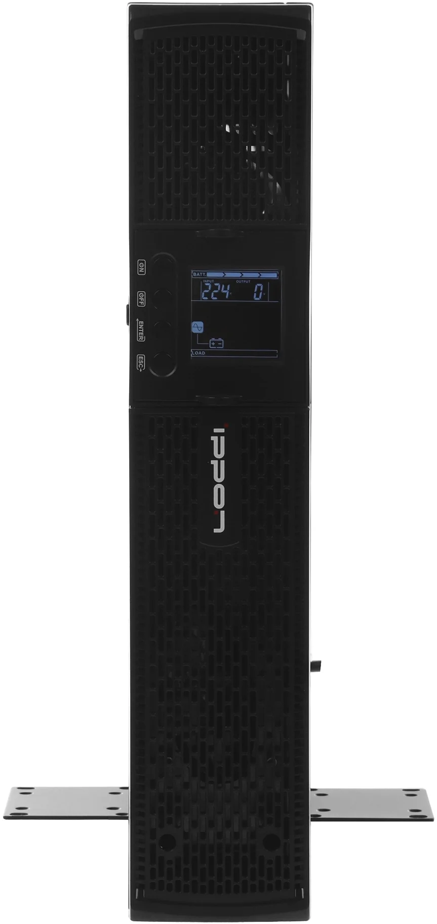 ИБП Ippon - RTB 2000 ВА/1800 Вт, On-Line, in (1xIEC-320 C20), 8xIEC-320 C13, 1xIEC-320 C19, LCD, Rack, 2U, цвет чёрный, 2028479