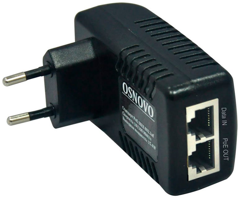 PoE-инжектор OSNOVO Midspan-1/151, 1×RJ45, 15.4Вт, 802.3af