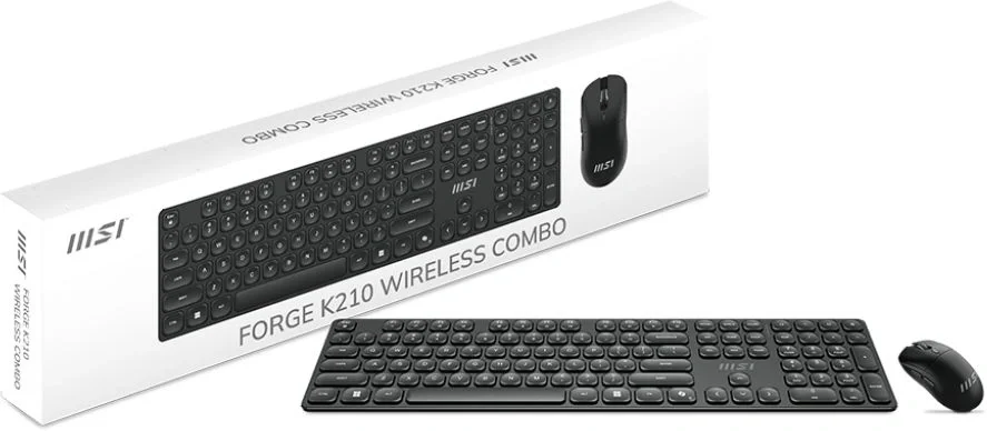 Клавиатура + мышь MSI Forge K210 Combo клав:черный мышь:черный  USB беспроводная (S11-43RU213-Y92)