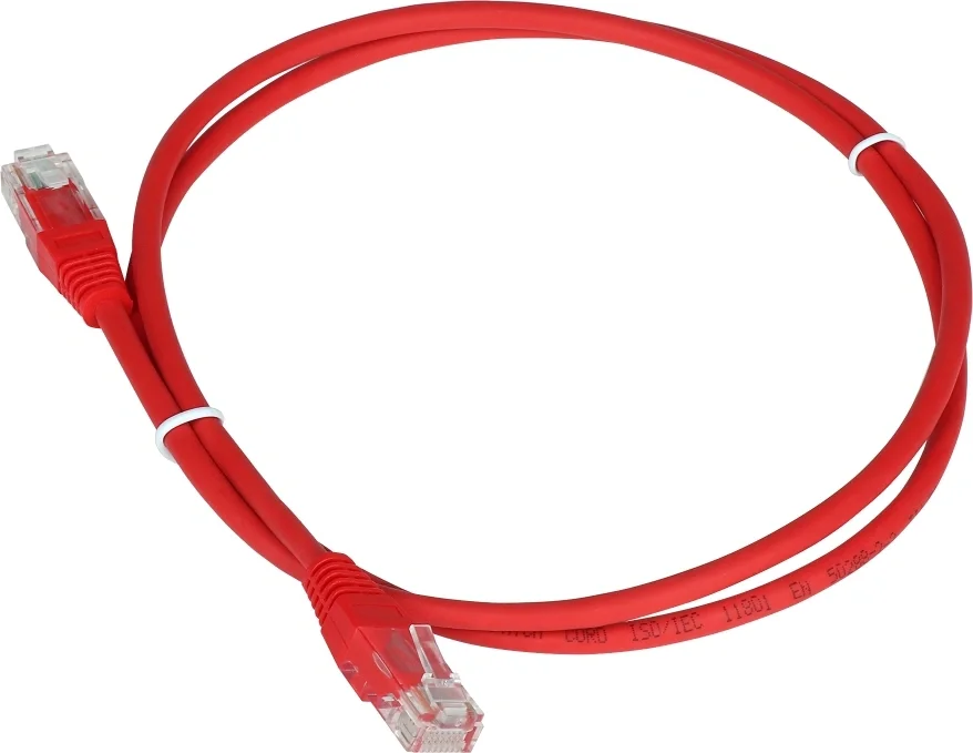 Патч-корд LANMASTER - TWT, UTP, кат. 5e, 2 x RJ-45, RJ-45 - RJ-45, ПВХ, красный, 20 м, с заливными колпачками, TWT-45-45-20-RD