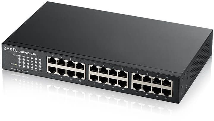 GS1100-24E-EU0103F - Unmanaged Gigabit Switch Zyxel GS1100-24E, 24xRJ-45: 1G, rack 19", fanless