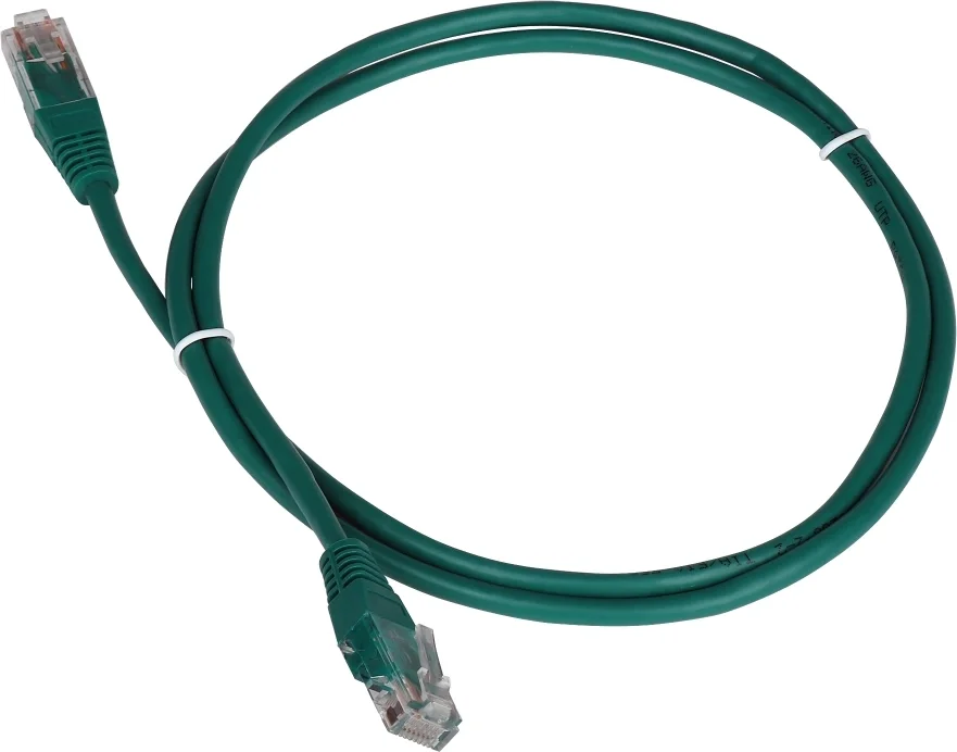 Патч-корд LANMASTER - TWT, UTP, кат. 5e, 2 x RJ-45, RJ-45 - RJ-45, ПВХ, 0.5 м, с заливными колпачками, TWT-45-45-0.5-GN