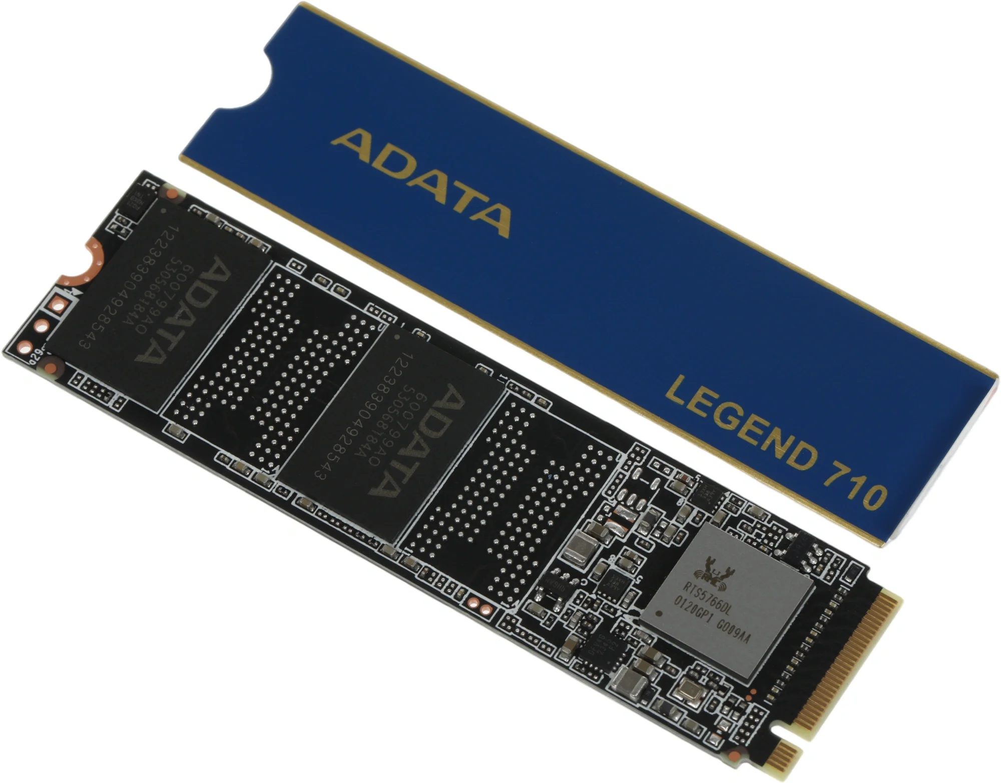 Твердотельный накопитель/ ADATA SSD LEGEND 710, 512GB, M.2(22x80mm), NVMe 1.4, PCIe 3.0 x4, 3D NAND, R/W 2400/1000MB/s, IOPs 90 000/150 000, TBW 130, DWPD 0.23, with Heat Sink (3 года)