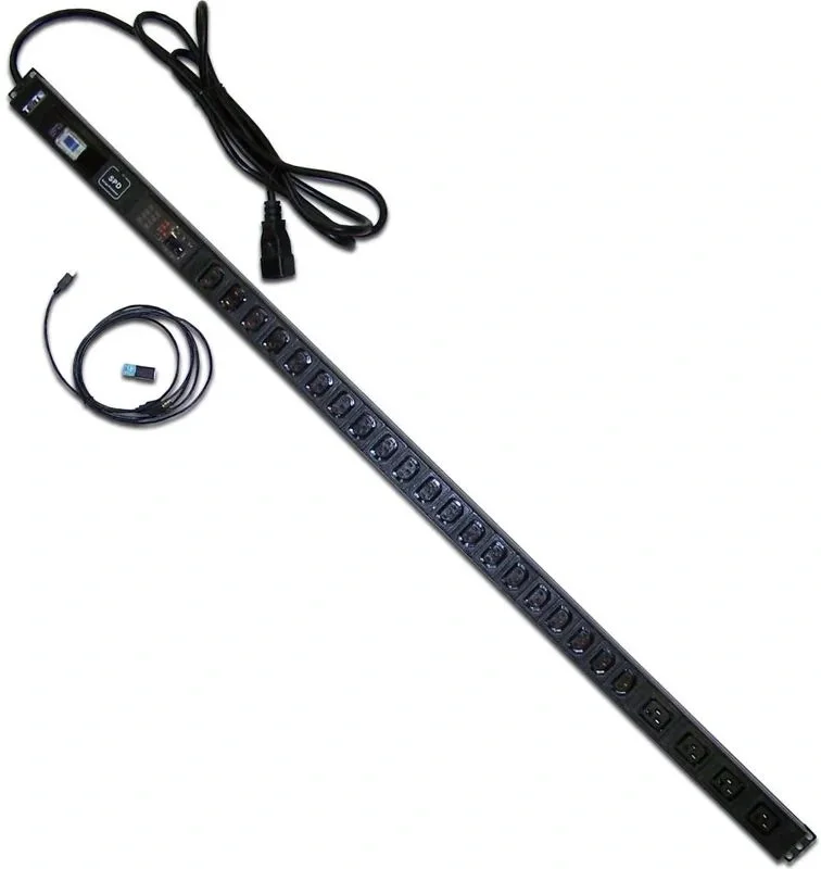 Блок розеток Lanmaster TWT-PDVM-4C9-20C3-C0, 16A, 20xC13+4xC19, 3м, вертикальный