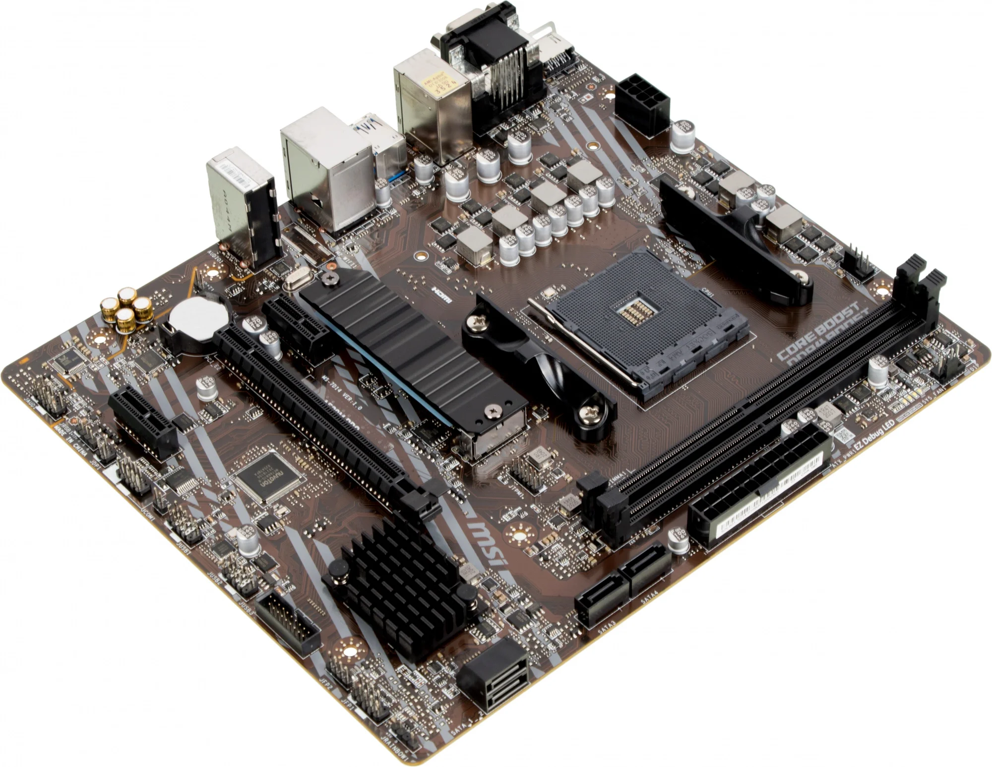 Материнская плата MSI A520M PRO A520, AM4, 2*DDR4, 1*PCIEx16, 2*PCIEx1, 1*M.2, 6*USB3.2Gen1, 6*USB2.0, 4*SATA3.0, 1G, VGA, DP, HDMI, M-ATX, RTL bp (A520M PRO плохая упаковка)