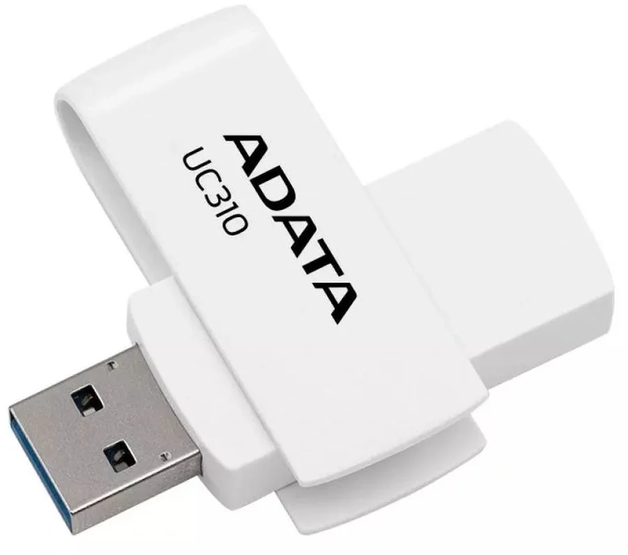 USB накопитель ADATA - UC310, USB Type A (USB 3.2 Gen 1), 64 ГБ, цвет белый, UC310-64G-RWH
