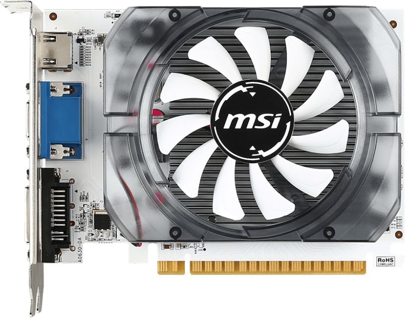 Видеокарта MSI NVIDIA - GeForce GT 730, PCI-E 2.0 16x, DDR3 2GB 128bit, 1x VGA, 1x DVI-D, 1x HDMI, max 4096 x 2160 (4K), 152мм, Full Height, N730-2GD3V3